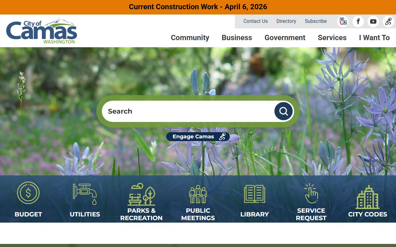 Camas city official website public records portal