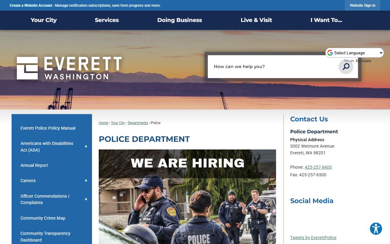 Everett Police Department public records and disclosure portal