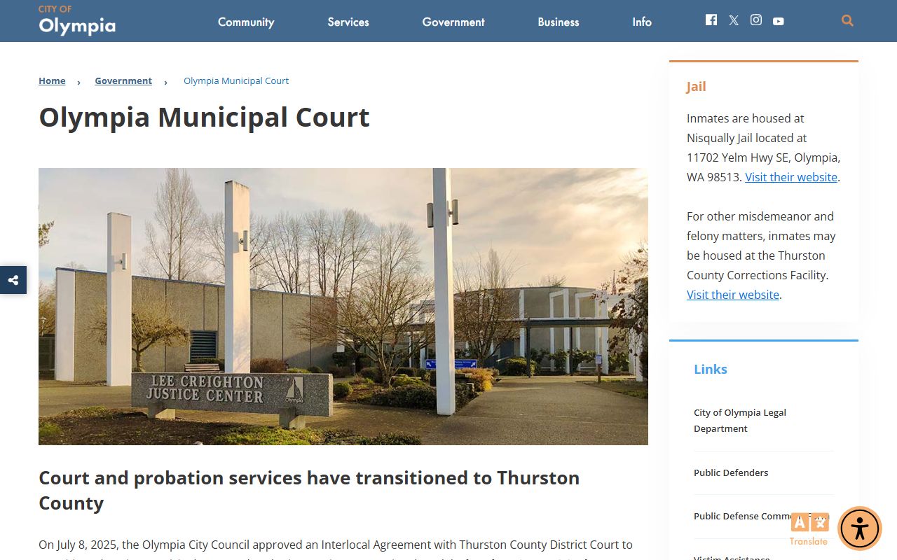 Olympia Municipal Court public records portal
