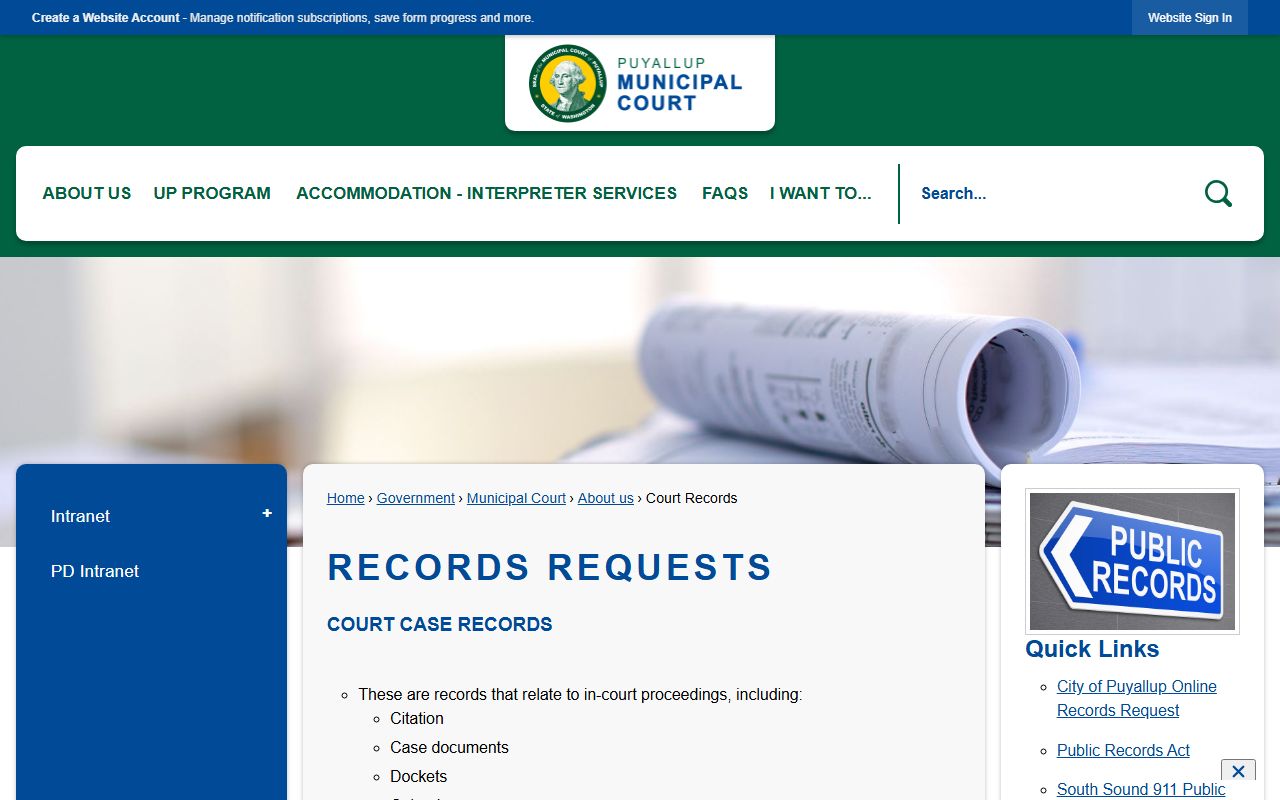 Puyallup Municipal Court records