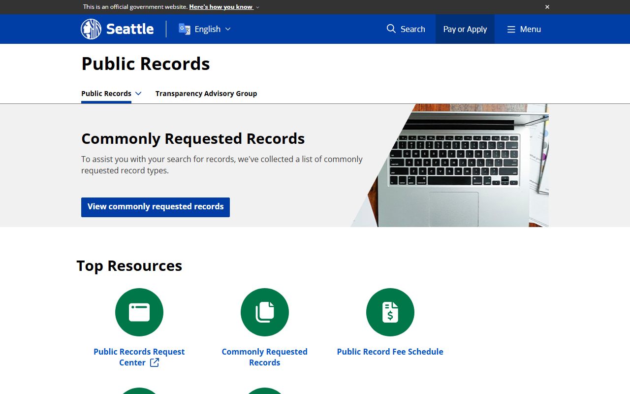 Seattle city public records request portal