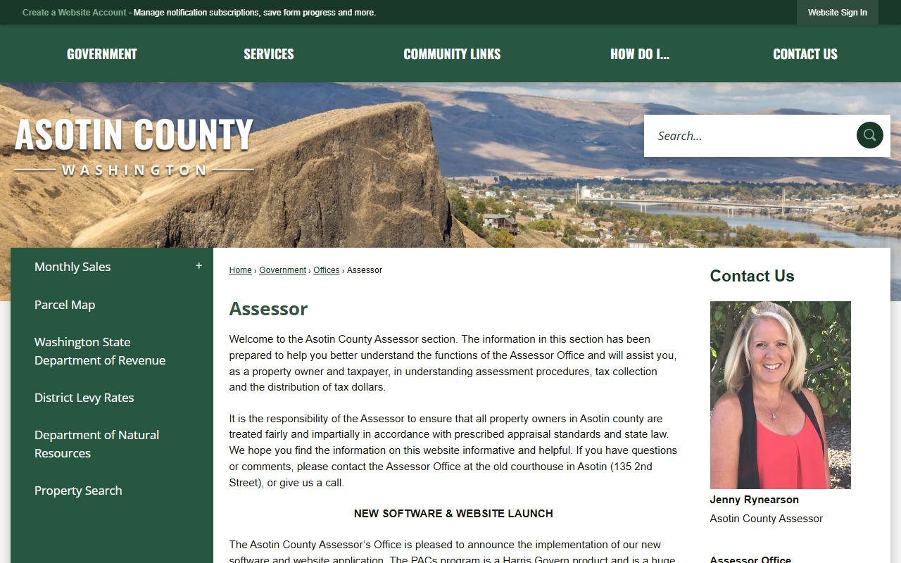 Asotin County Assessor parcel search public records