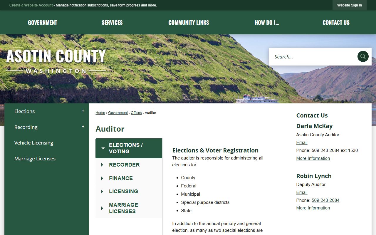 Asotin County Auditor Recorder public records online search