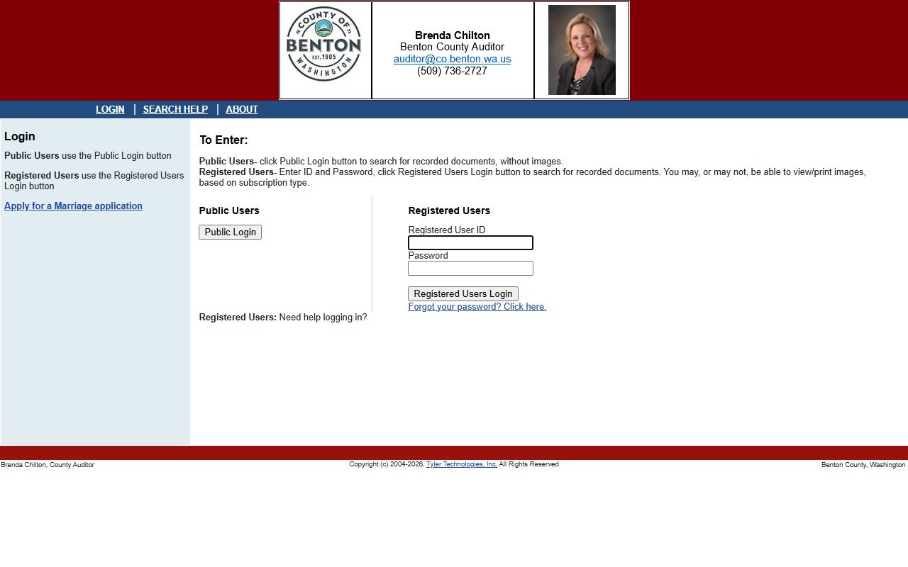 Benton County Auditor document search public records online
