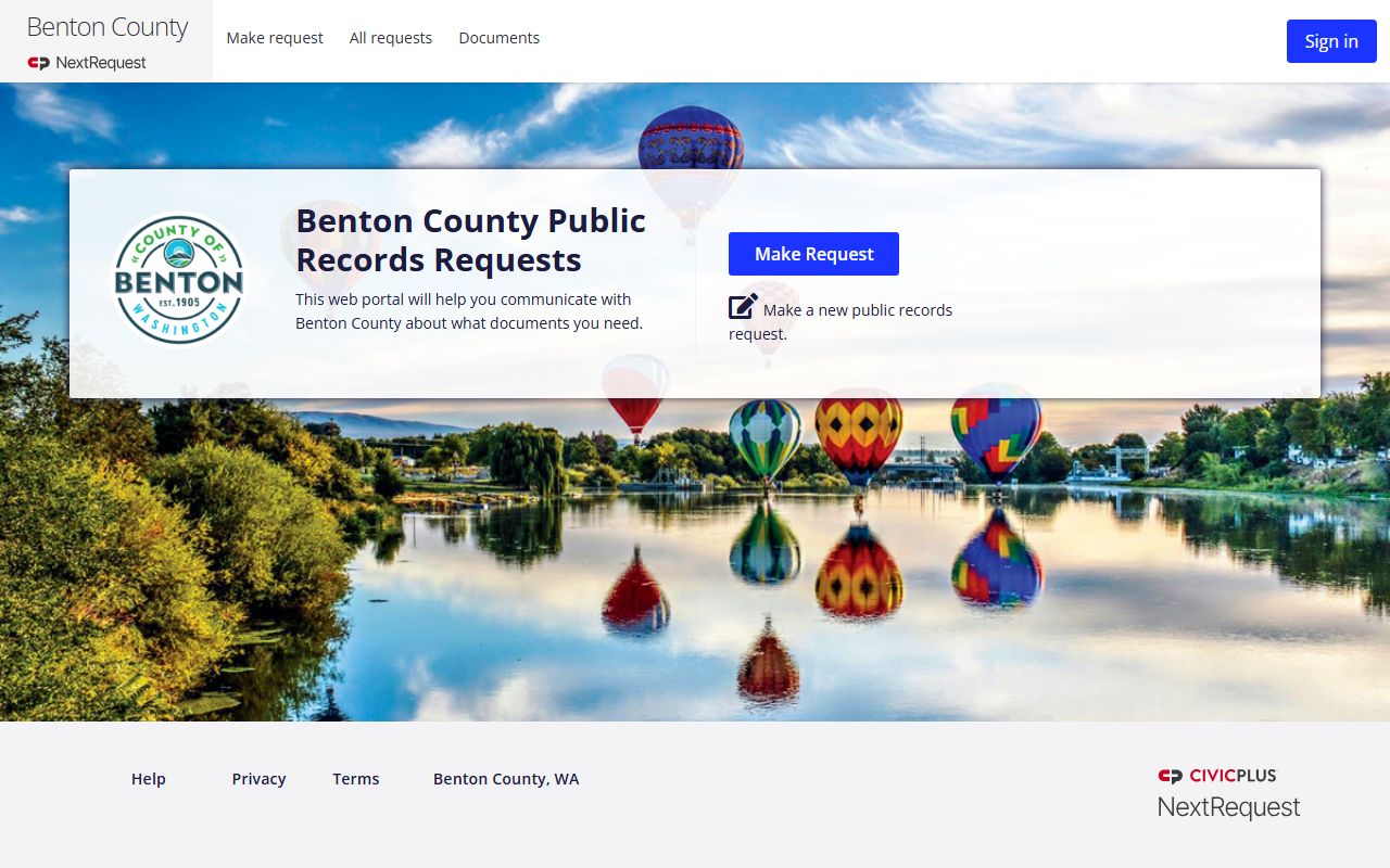 Benton County NextRequest public records portal