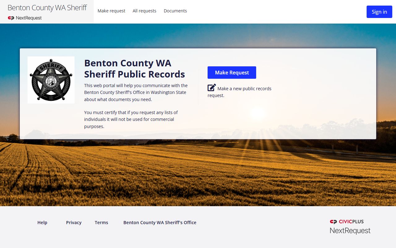 Benton County Sheriff Office public records portal