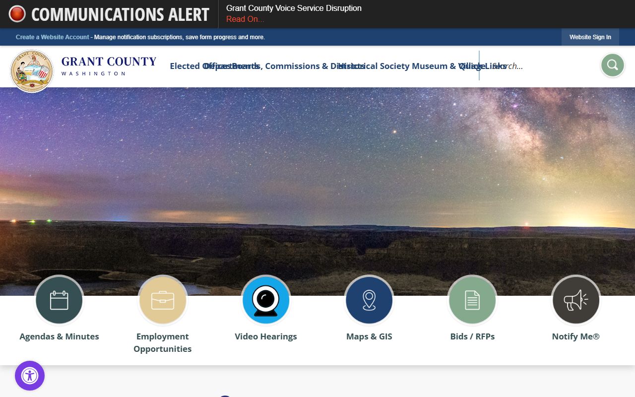 Grant County public records official county website Ephrata Washington