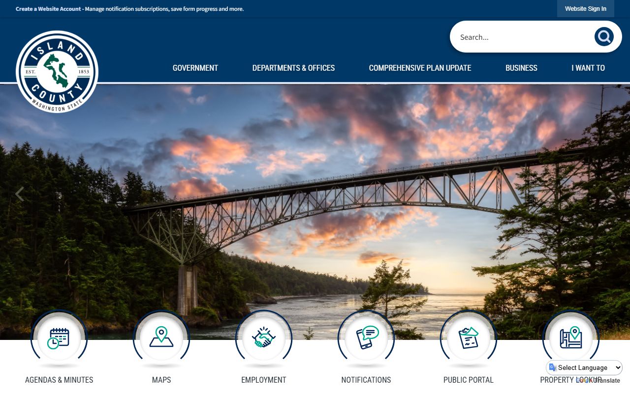 Island County official website for public records access