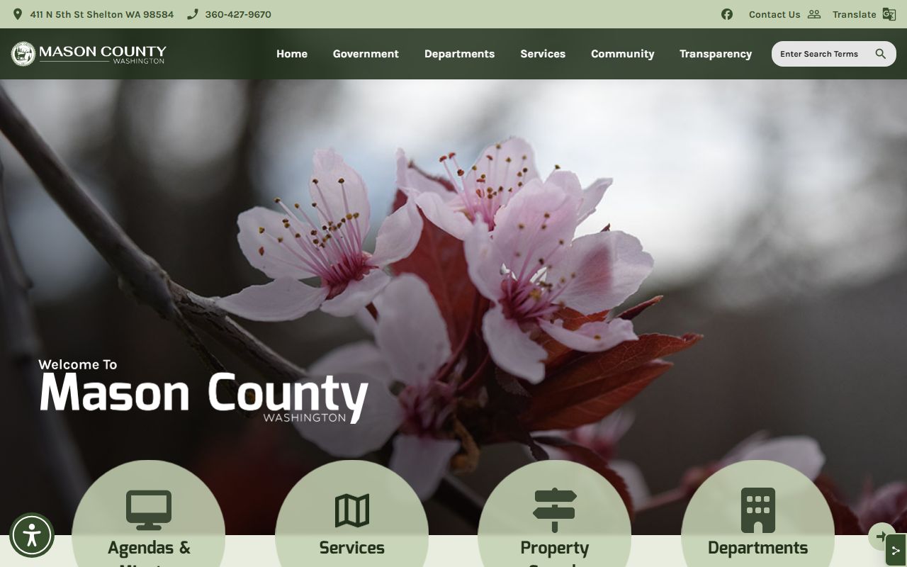 Mason County public records official county website Shelton Washington