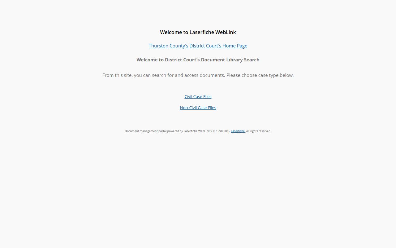 Thurston County District Court public records case search